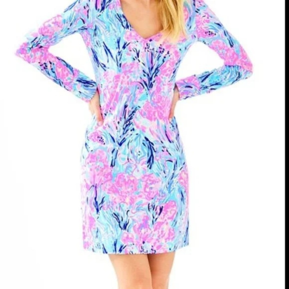 Lilly Pulitzer David Dress /Periwinkle Purple Fan Sea / Size L